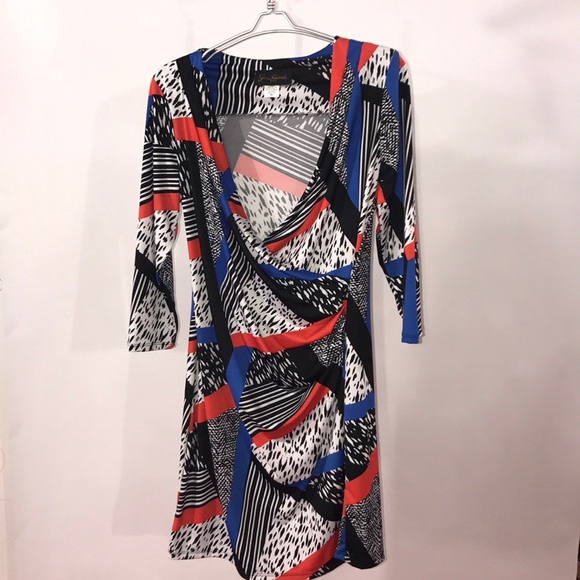 Steven Edwards M Black blue and white dress - Picture 3 of 5